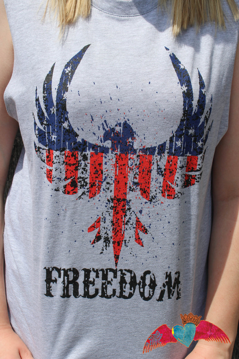 Freedom Bird Muscle Tank - Bless UR Heart Boutique