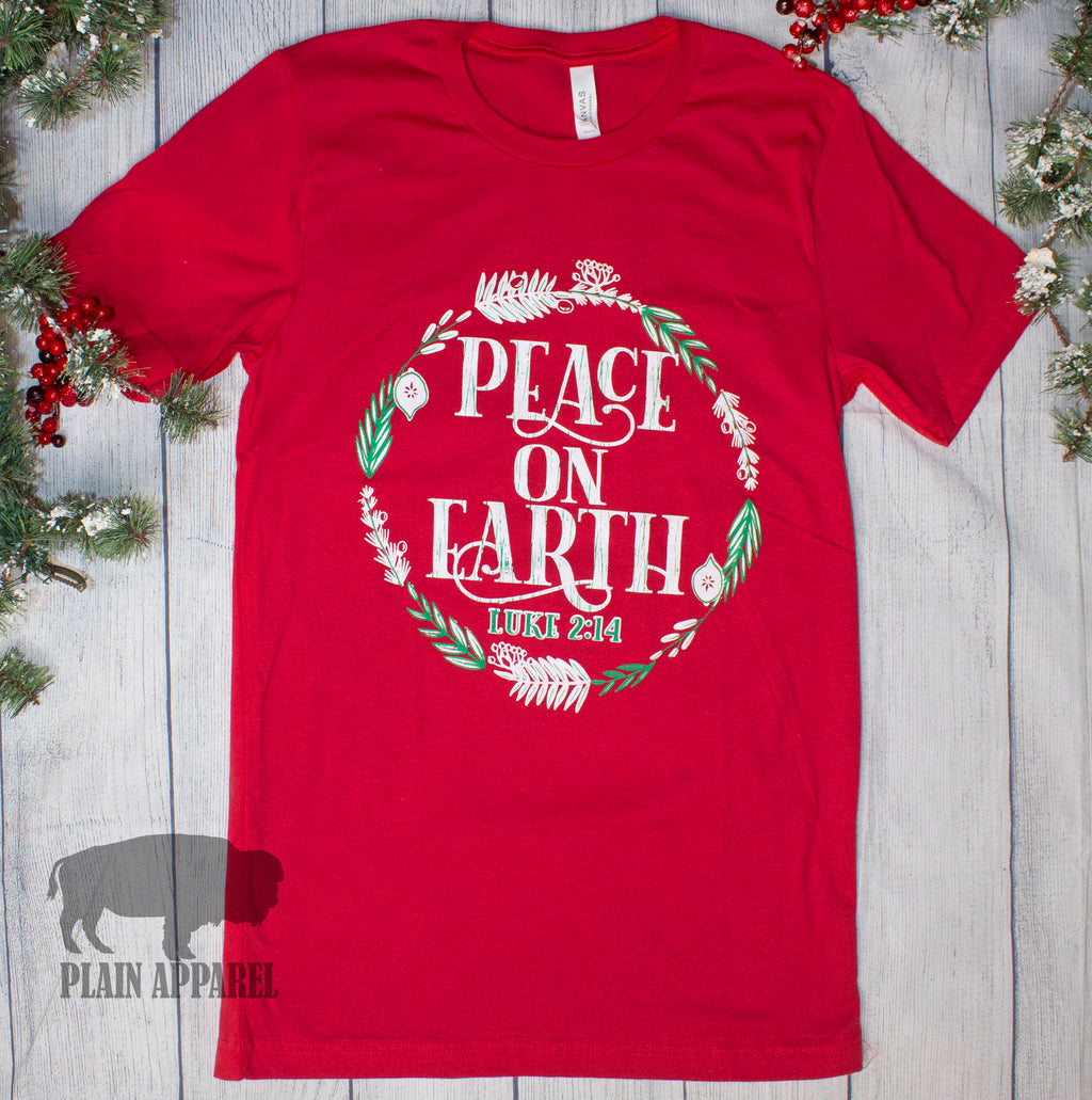 Peace On Earth Crew Tee - Bless UR Heart Boutique