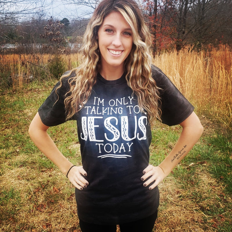 Only Talking to Jesus BLACK CAMO Tee - Bless UR Heart Boutique