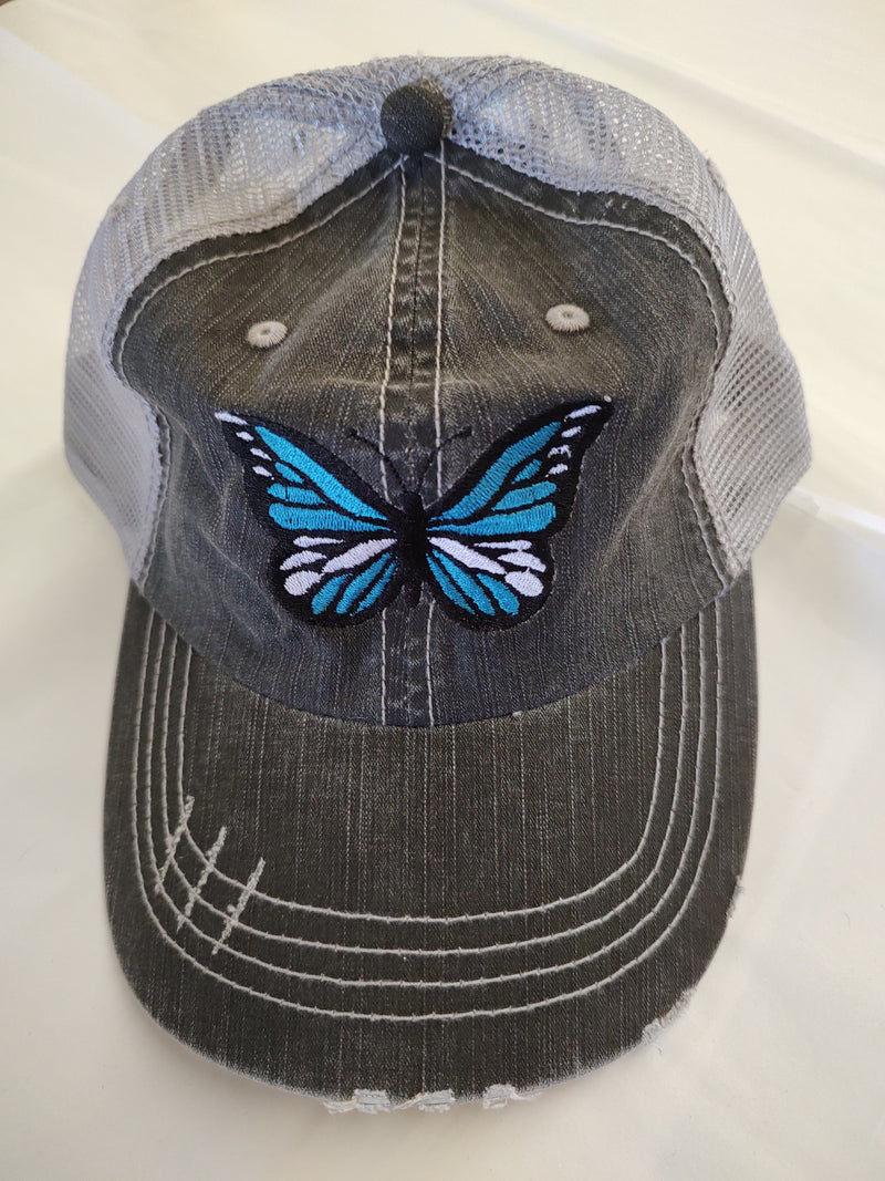 Blue Butterfly Cap