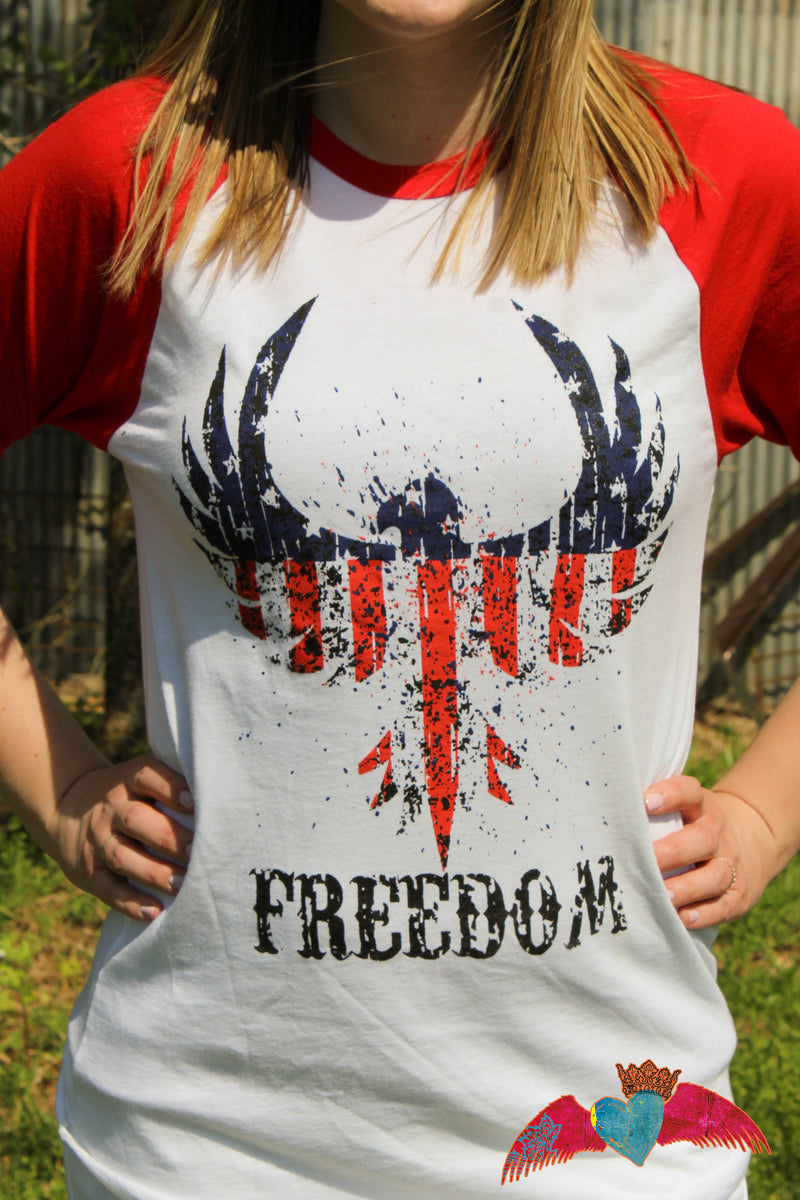 Freedom Red Raglan - Bless UR Heart Boutique