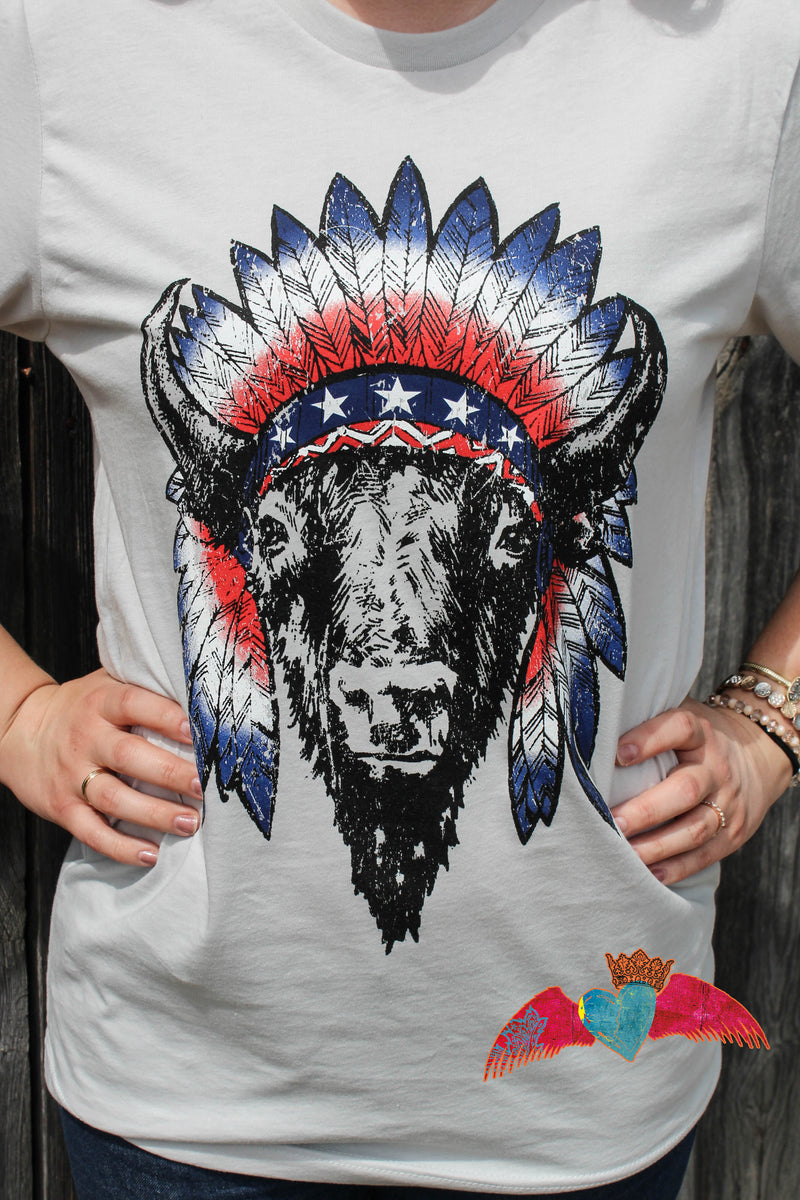 Patriotic Buffalo Tee - Bless UR Heart Boutique
