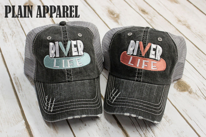 River Life Ball Caps: 2 Color Options - Bless UR Heart Boutique