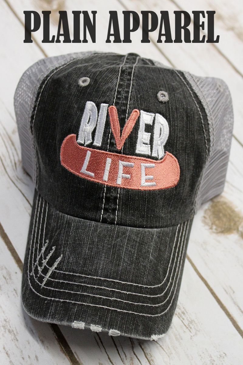 River Life Ball Caps: 2 Color Options - Bless UR Heart Boutique