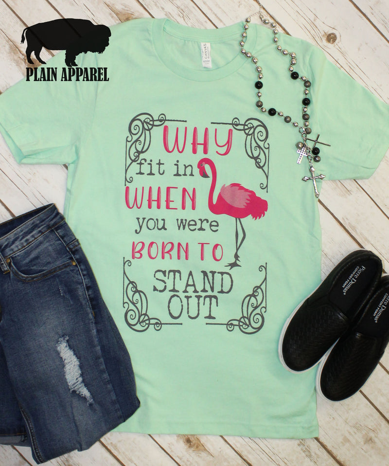 Stand Out Flamingo Crew Neck - Bless UR Heart Boutique