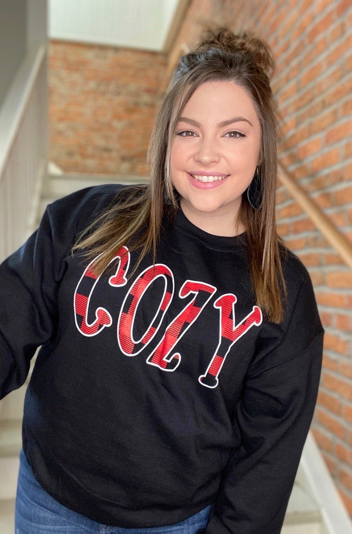 Black and Red Cozy Sweatshirt - Bless UR Heart Boutique