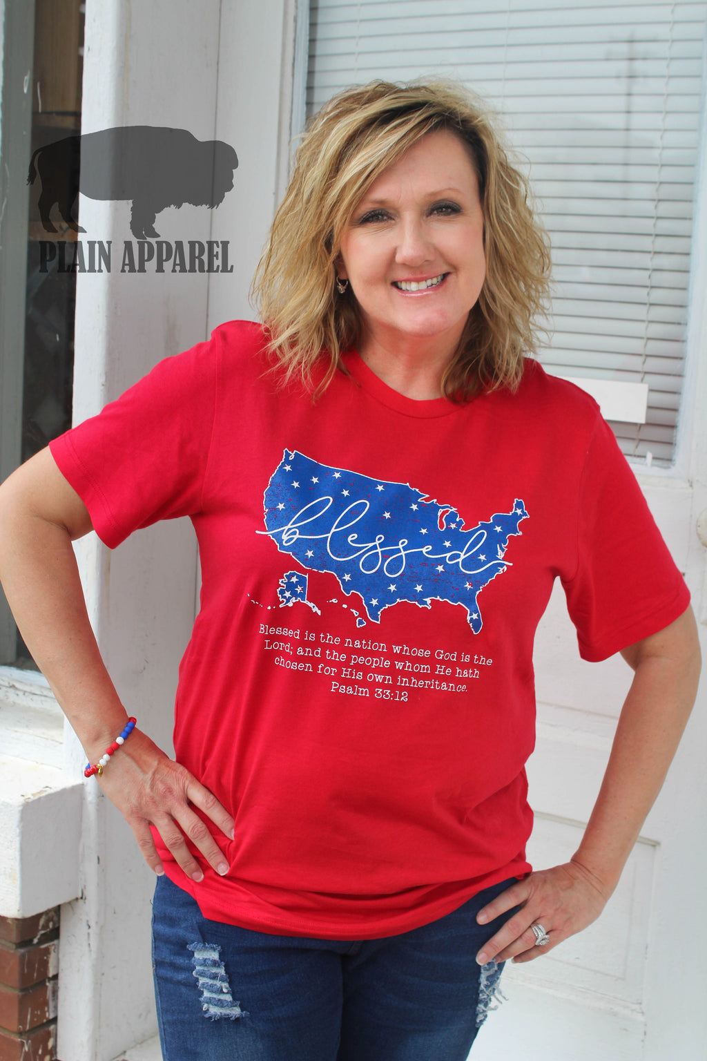 Blessed Is The Nation Tee - Bless UR Heart Boutique