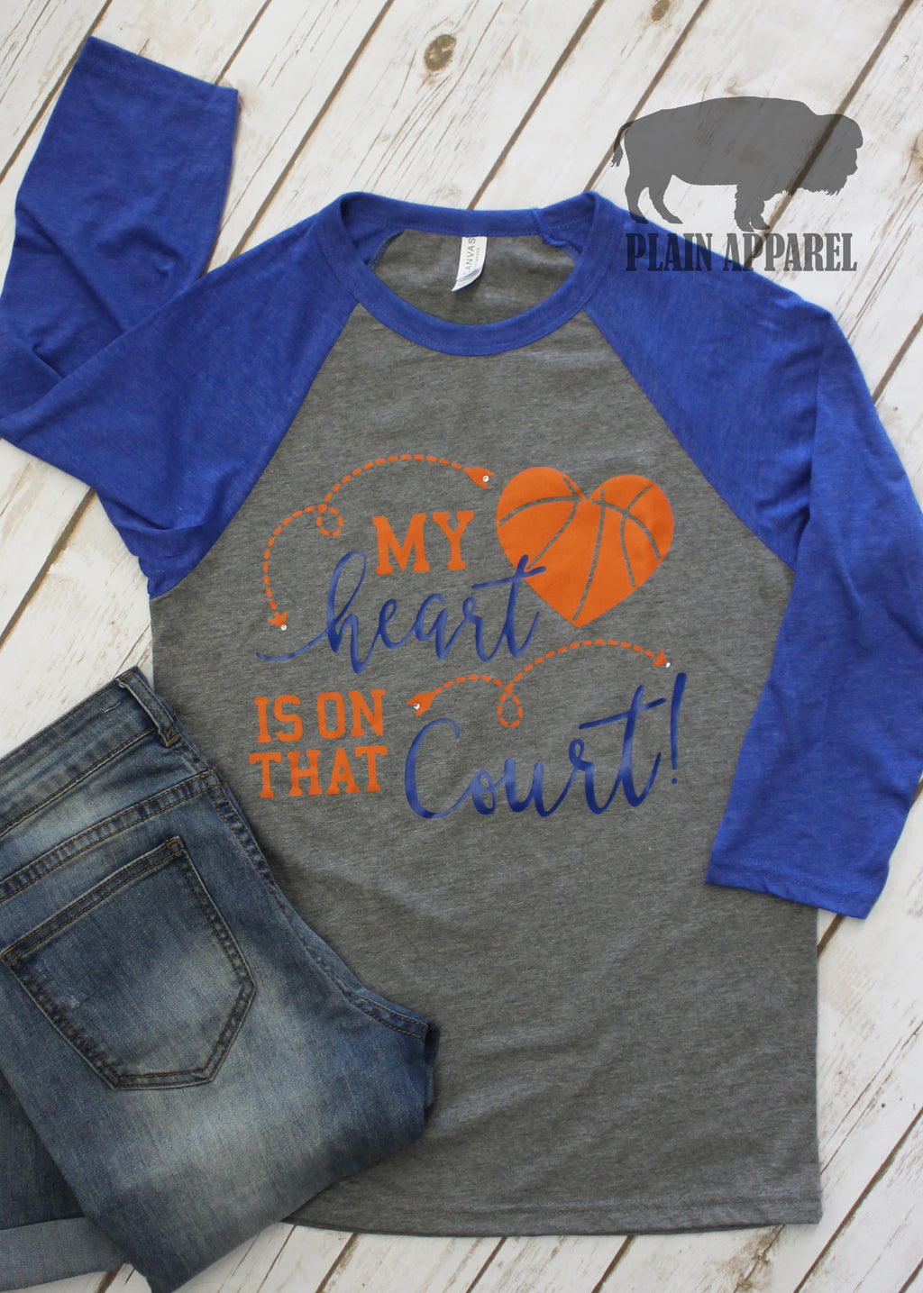 My ♡Is on That Court Raglan - Bless UR Heart Boutique
