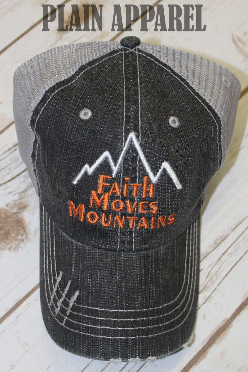 Faith Moves Mountains Ball Cap - Bless UR Heart Boutique