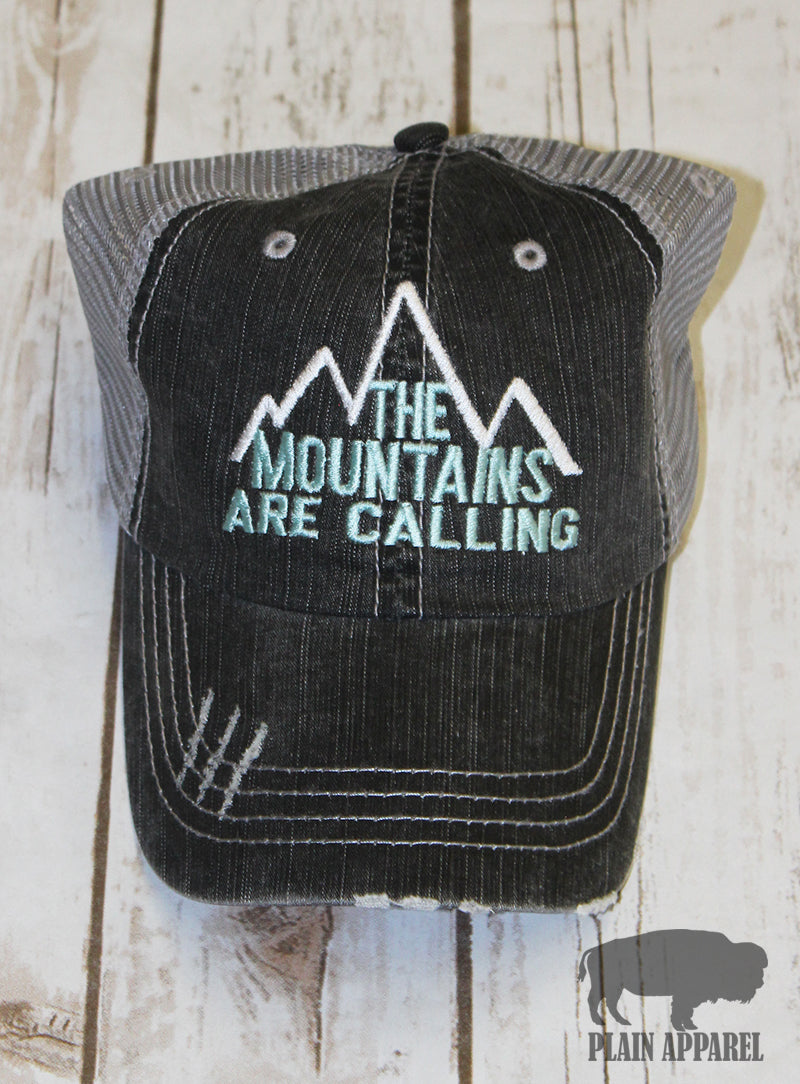 Mountains Are Calling Ball Cap - Bless UR Heart Boutique