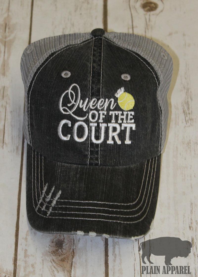 Tennis Queen Of Court Ball Cap - Bless UR Heart Boutique