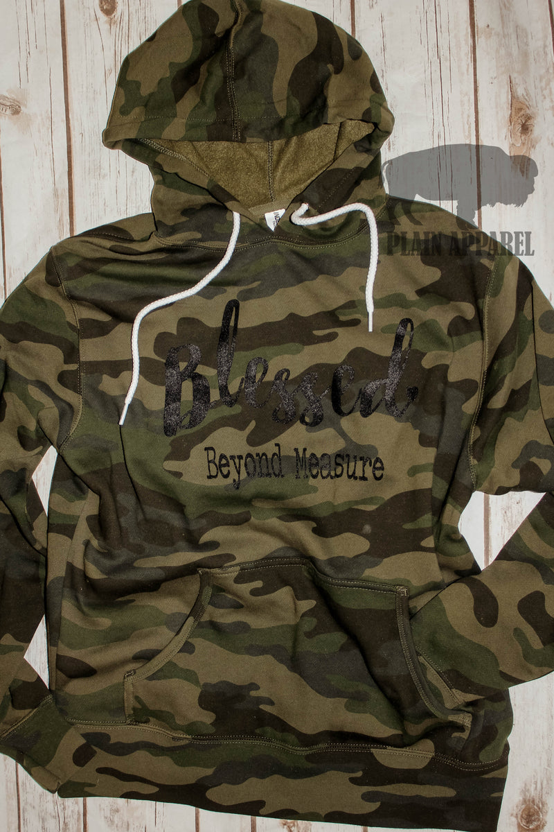 Blessed Beyond Measure Camo Hoodie - Bless UR Heart Boutique