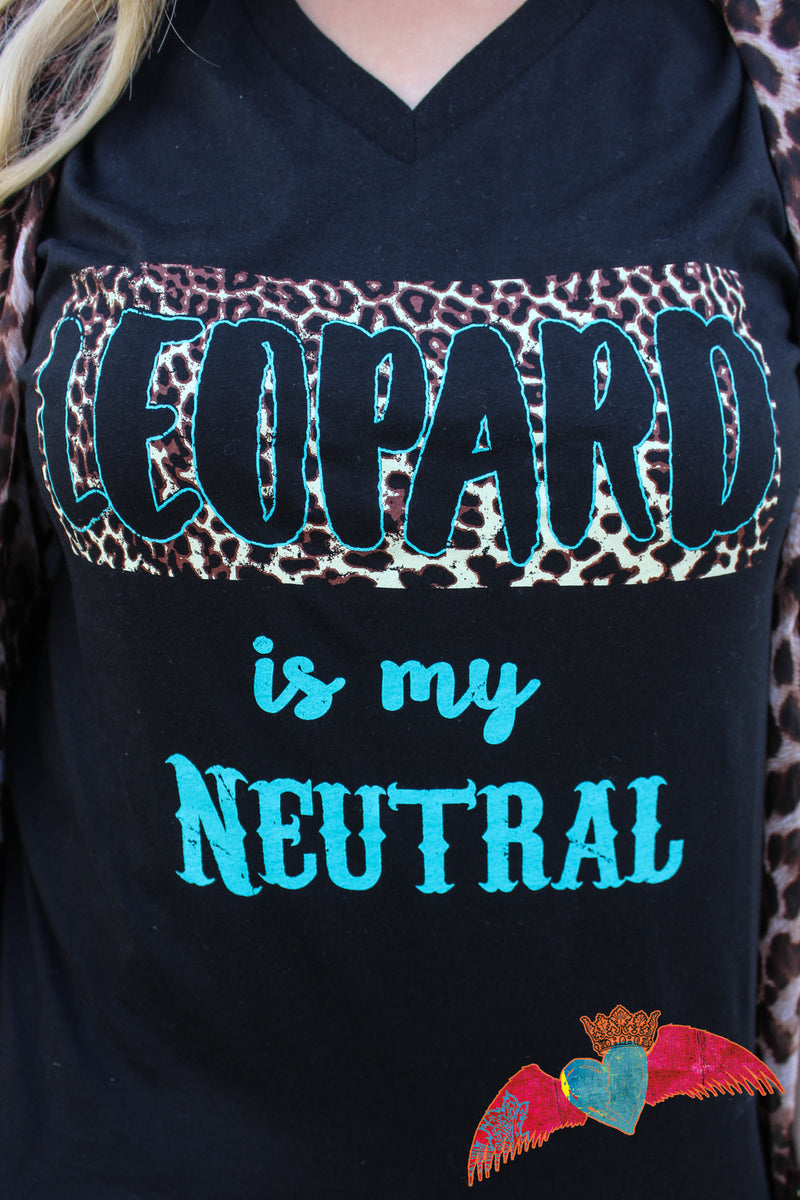Leopard is my Neutral V-Neck - Bless UR Heart Boutique
