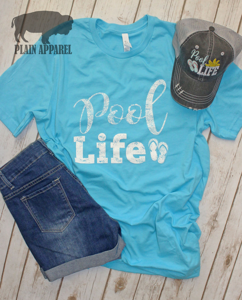 Pool Life Crew Neck Tee - Bless UR Heart Boutique