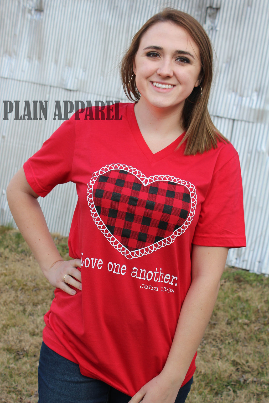 Love One Another V-Neck Tee - Bless UR Heart Boutique