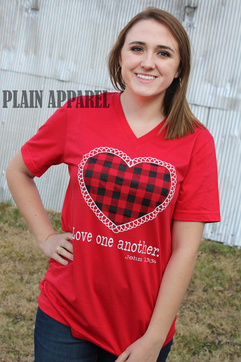 Love One Another V-Neck Tee - Bless UR Heart Boutique