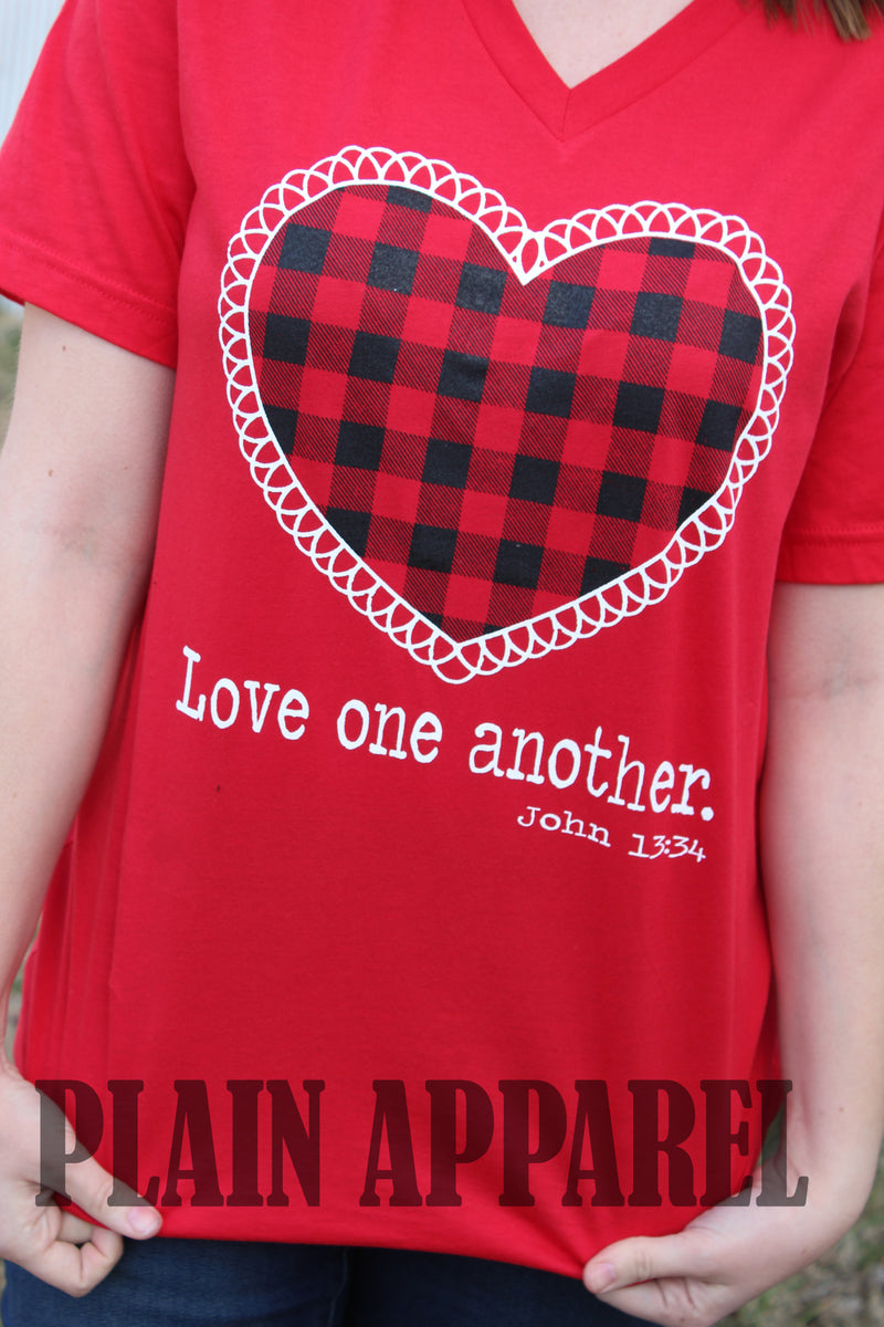 Love One Another V-Neck Tee - Bless UR Heart Boutique