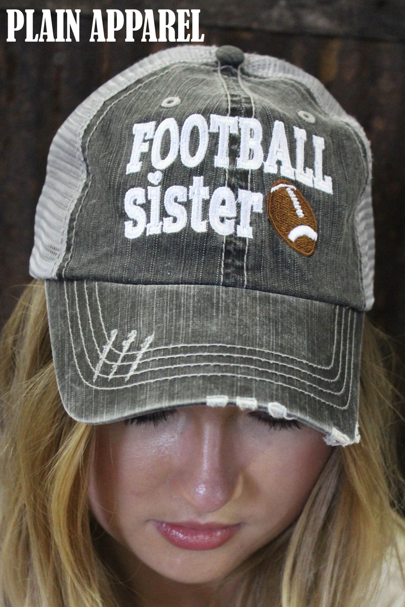 Football SISTER Ball Cap - Bless UR Heart Boutique