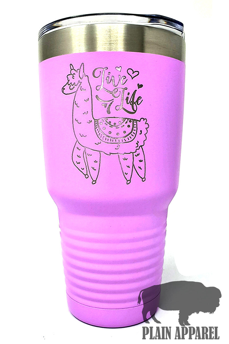 llama Live Life Engraved Tumbler - Bless UR Heart Boutique