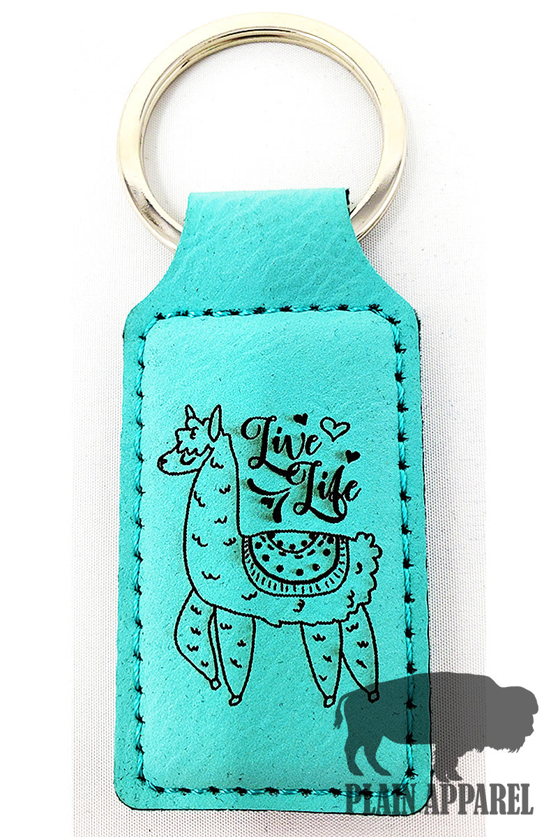 llama Live Life Engraved Keychain - Bless UR Heart Boutique