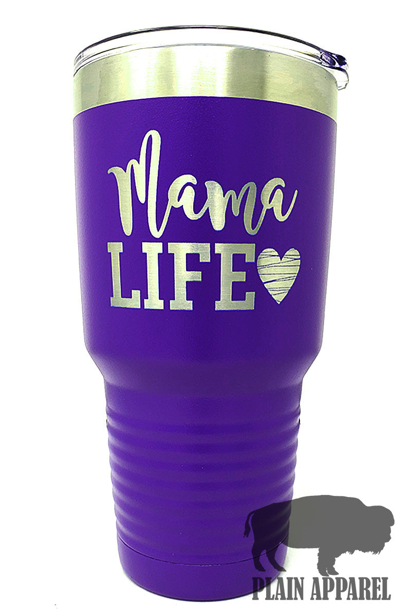 MaMa Life (with the Heart) Engraved Tumbler - Bless UR Heart Boutique