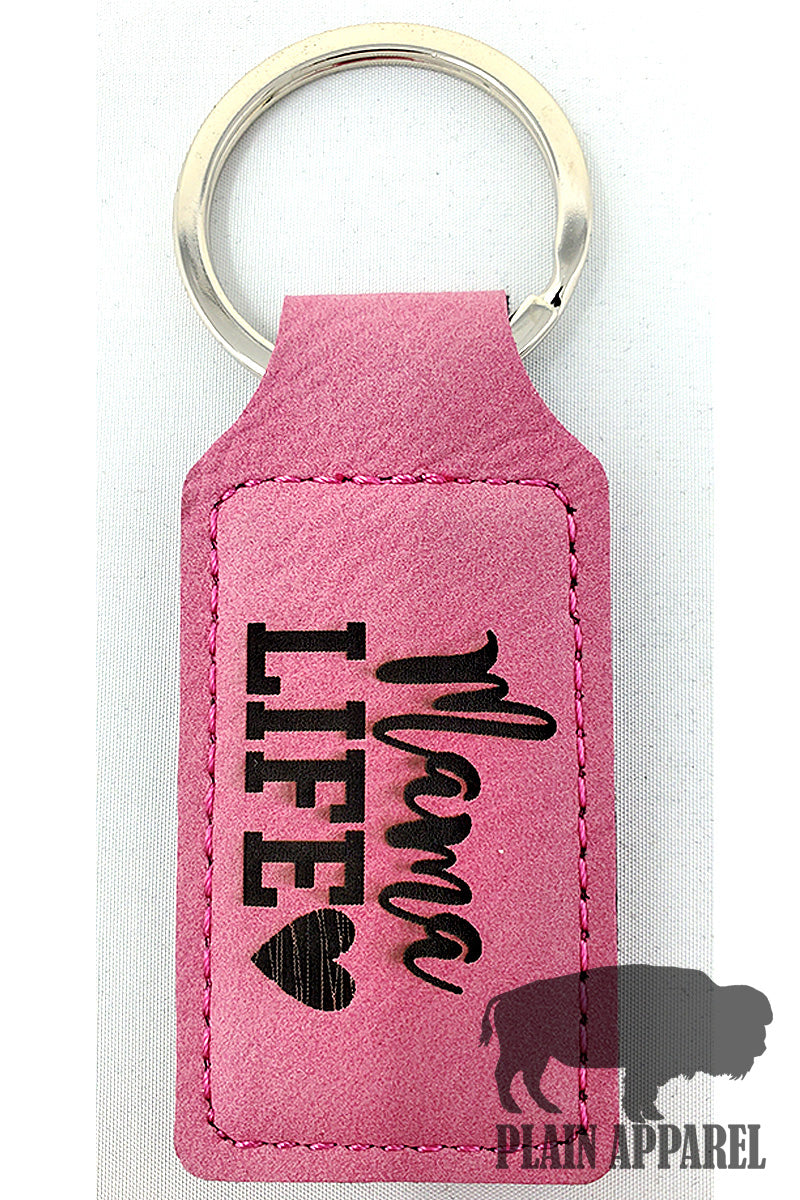 Mama Life ( Heart ) Engraved Keychain - Bless UR Heart Boutique