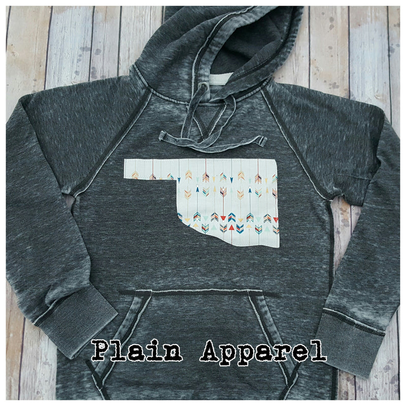 Oklahoma Arrow Hoodie Sweatshirt - Bless UR Heart Boutique
