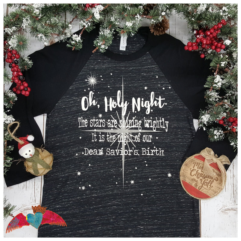 Oh, Holy Night Raglan - Bless UR Heart Boutique