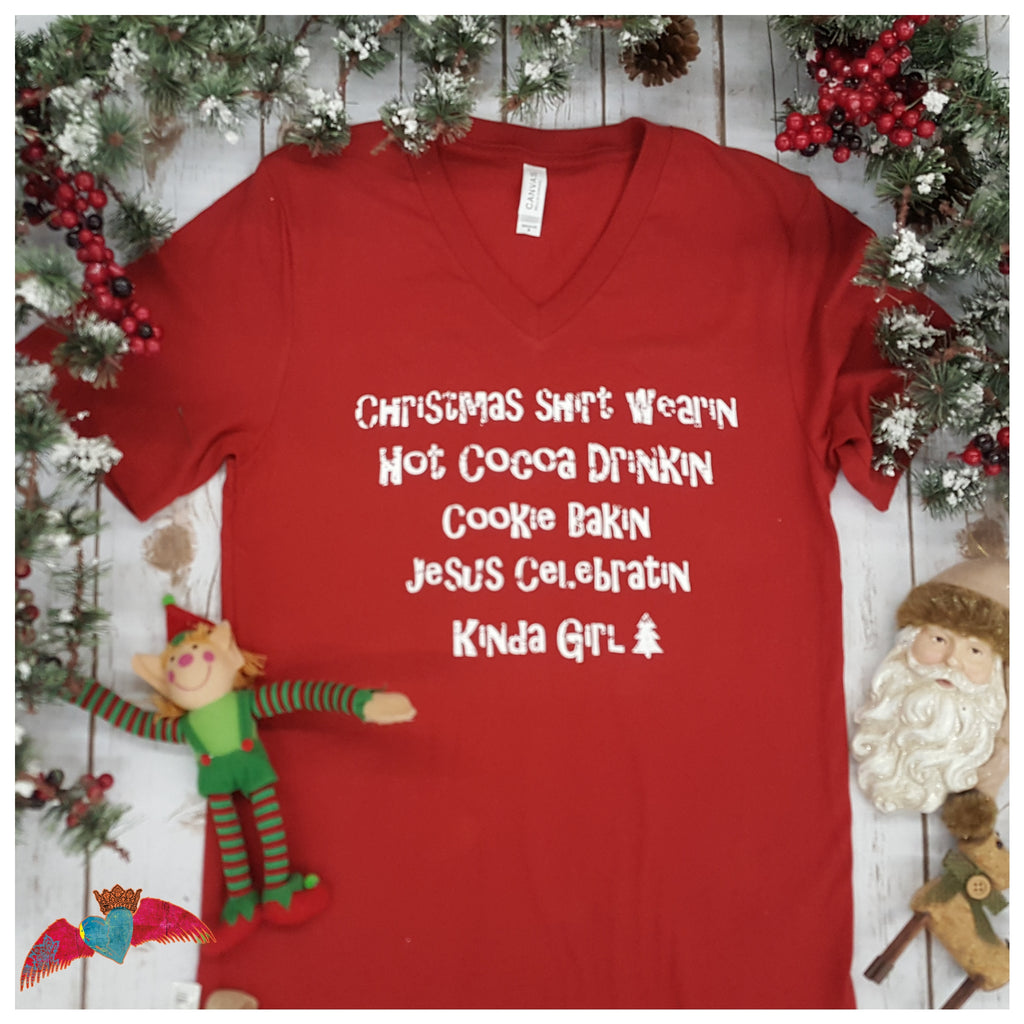Christmas Shirt Wearin V-Neck - Bless UR Heart Boutique