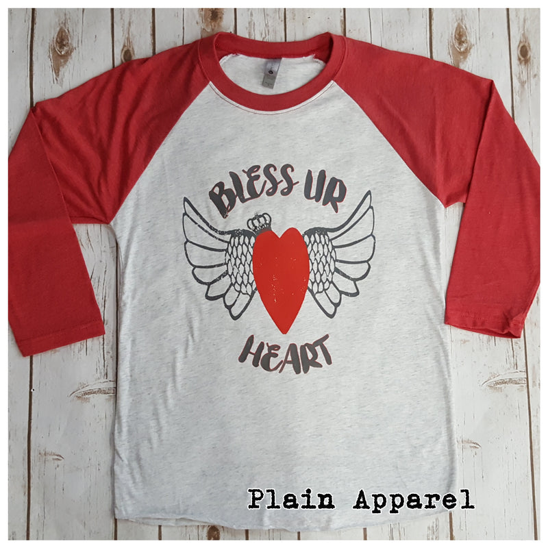 Bless UR Heart Raglan - Bless UR Heart Boutique
