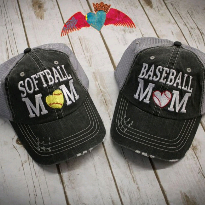 Baseball Softball MOM Ball Cap - Bless UR Heart Boutique