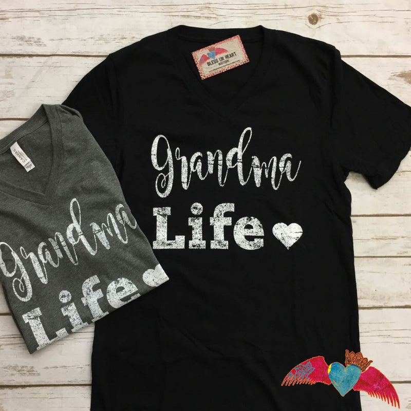 Grandma Life V-Neck - Bless UR Heart Boutique