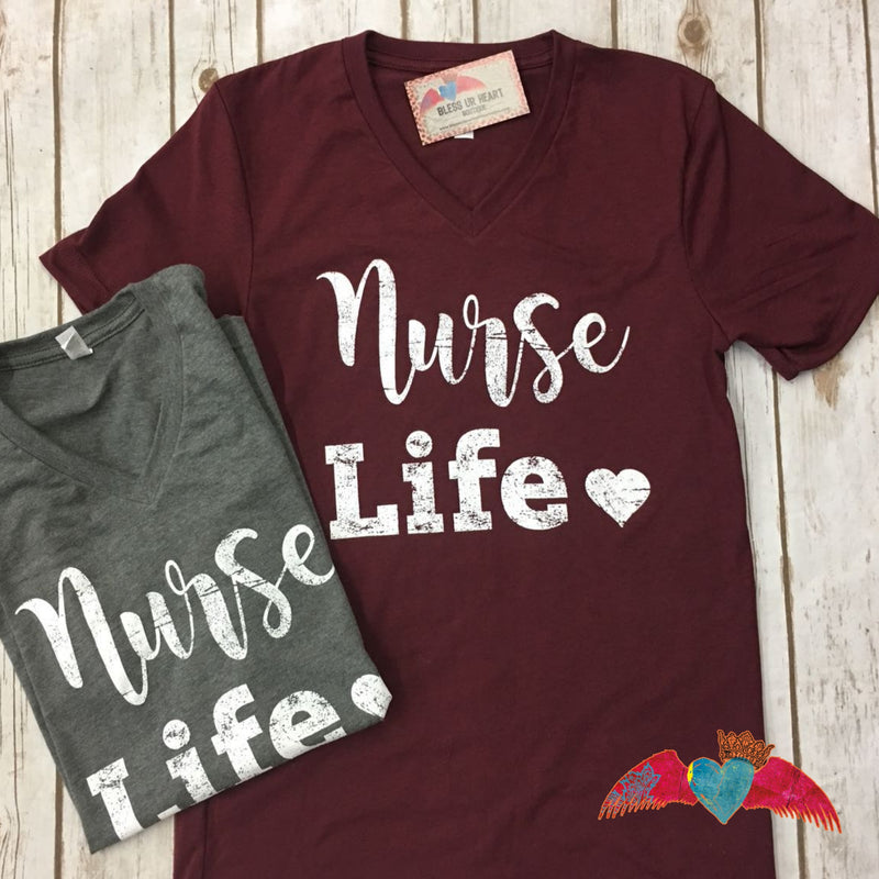 Nurse Life V-Neck - Bless UR Heart Boutique