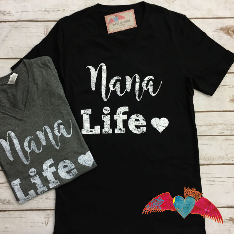 Nana Life V-Neck - Bless UR Heart Boutique