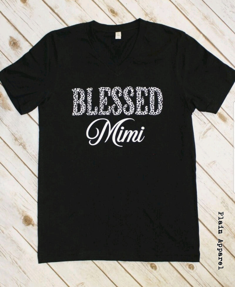 Cheetah Blessed Mimi V-Neck - Bless UR Heart Boutique