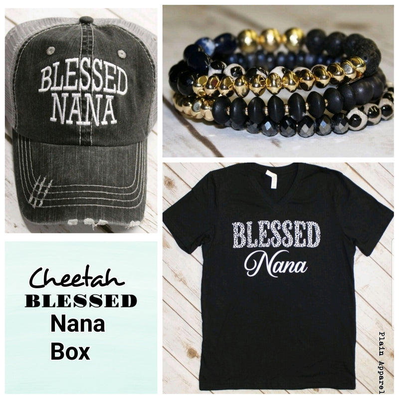 Cheetah Blessed NANA Box - Bless UR Heart Boutique