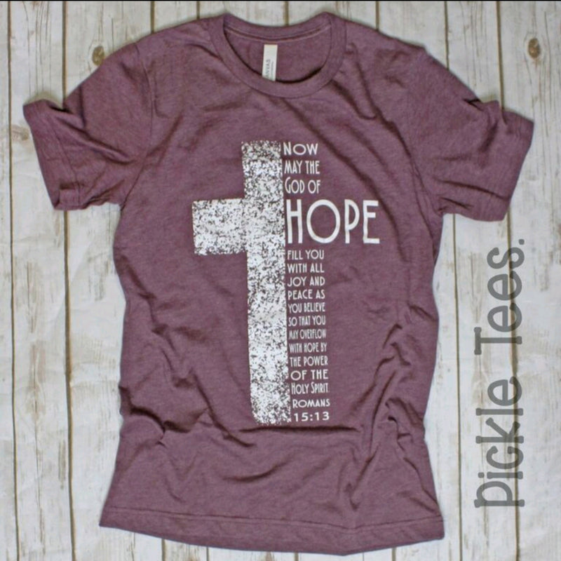 Hope Cross Tee - Bless UR Heart Boutique