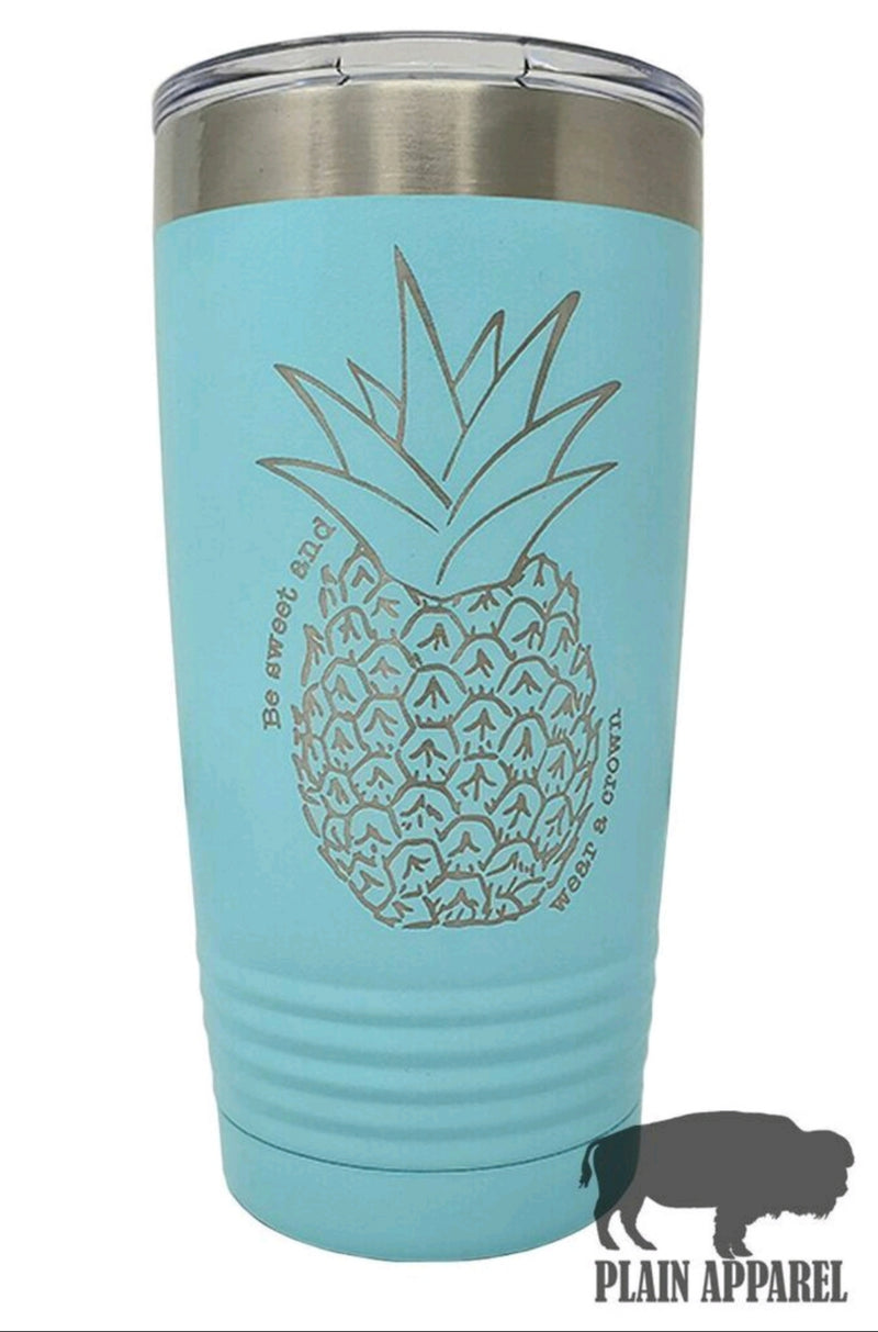 Pineapple Be Sweet Engraved Tumbler - Bless UR Heart Boutique