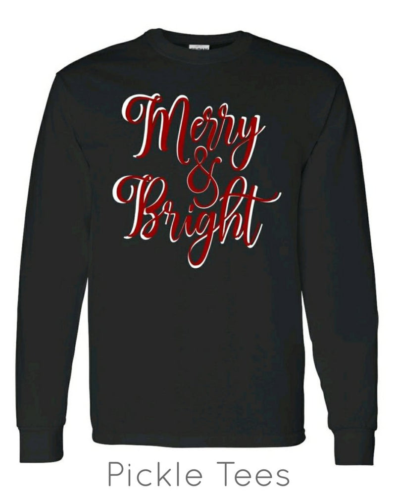 Merry & Bright Gildan Long Sleeve - Bless UR Heart Boutique