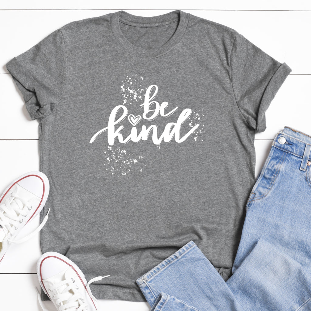 Be Kind ❤  Gray Crew Tee