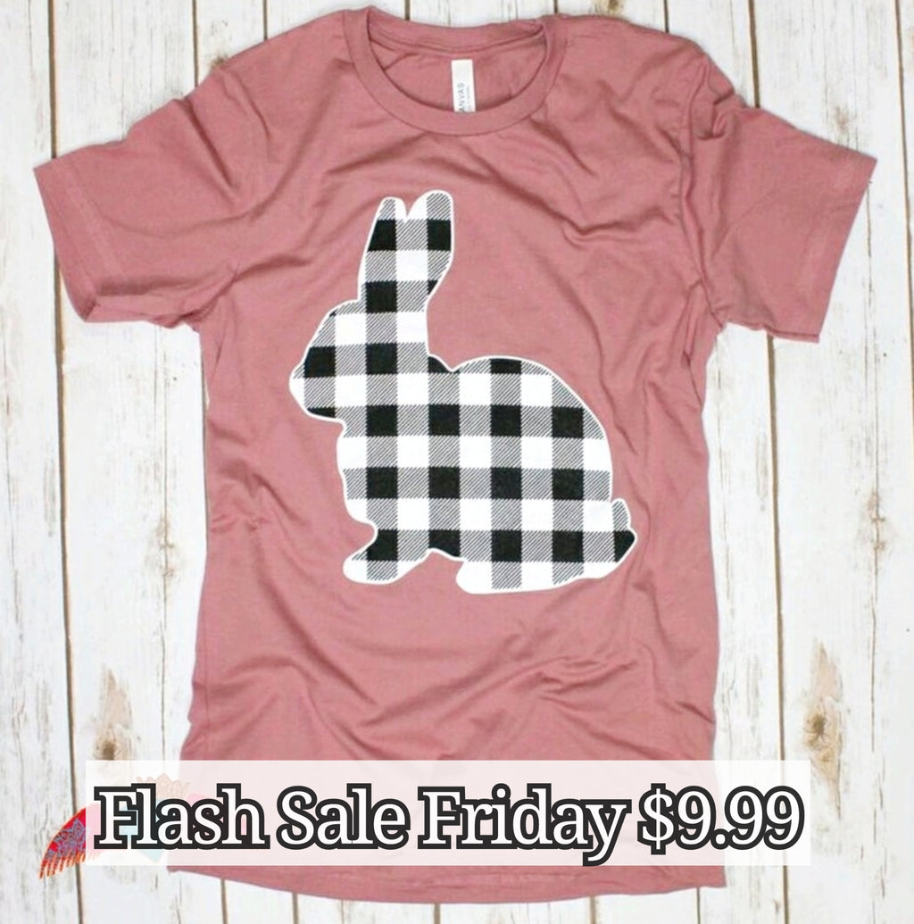 Buffalo Plaid Bunny Tee