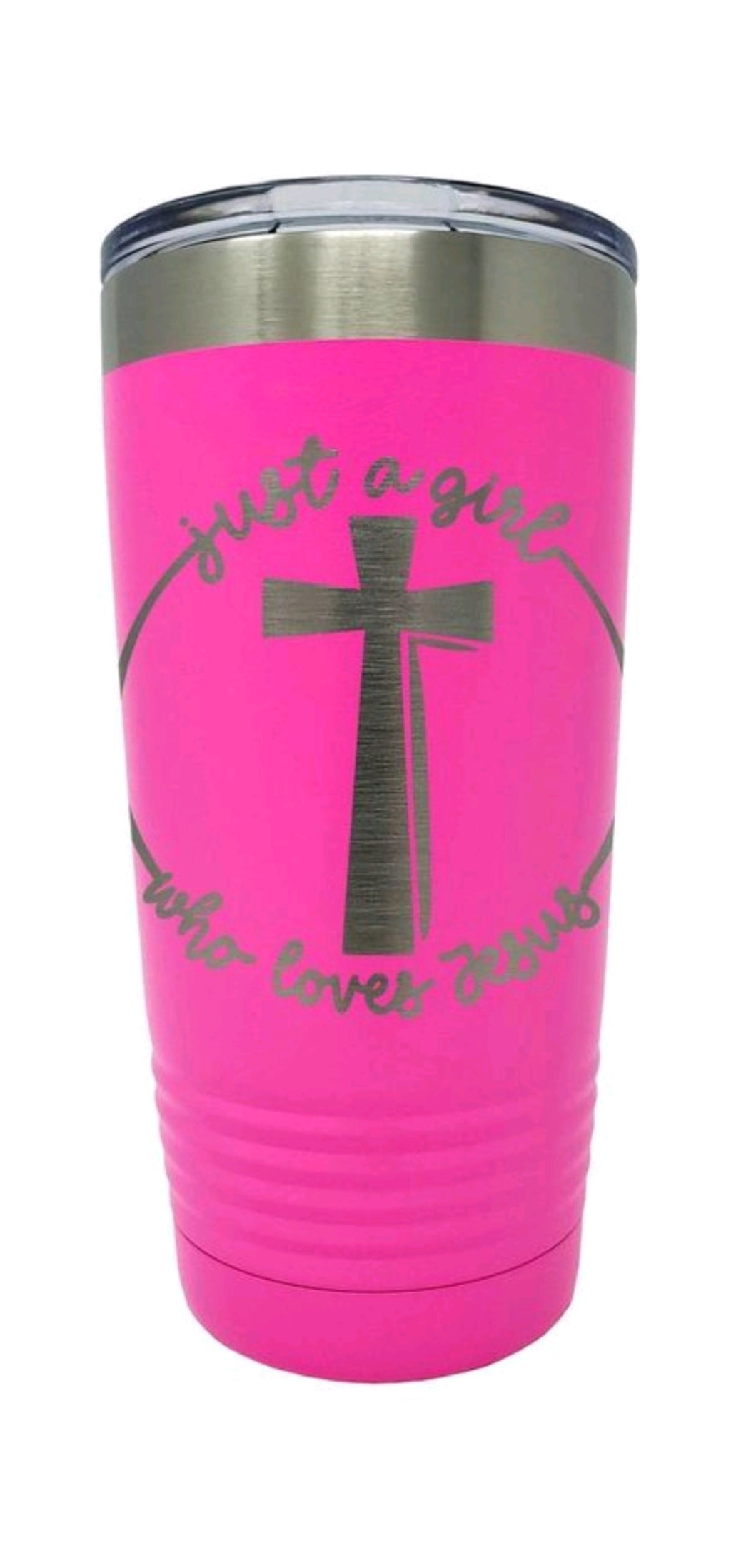 Just a Girl who Loves Jesus Pink Tumbler