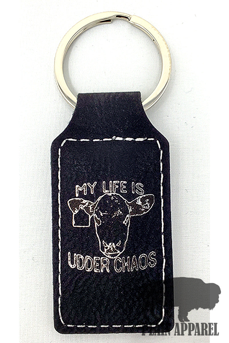 Udder Chaos Engraved Keychain - Bless UR Heart Boutique