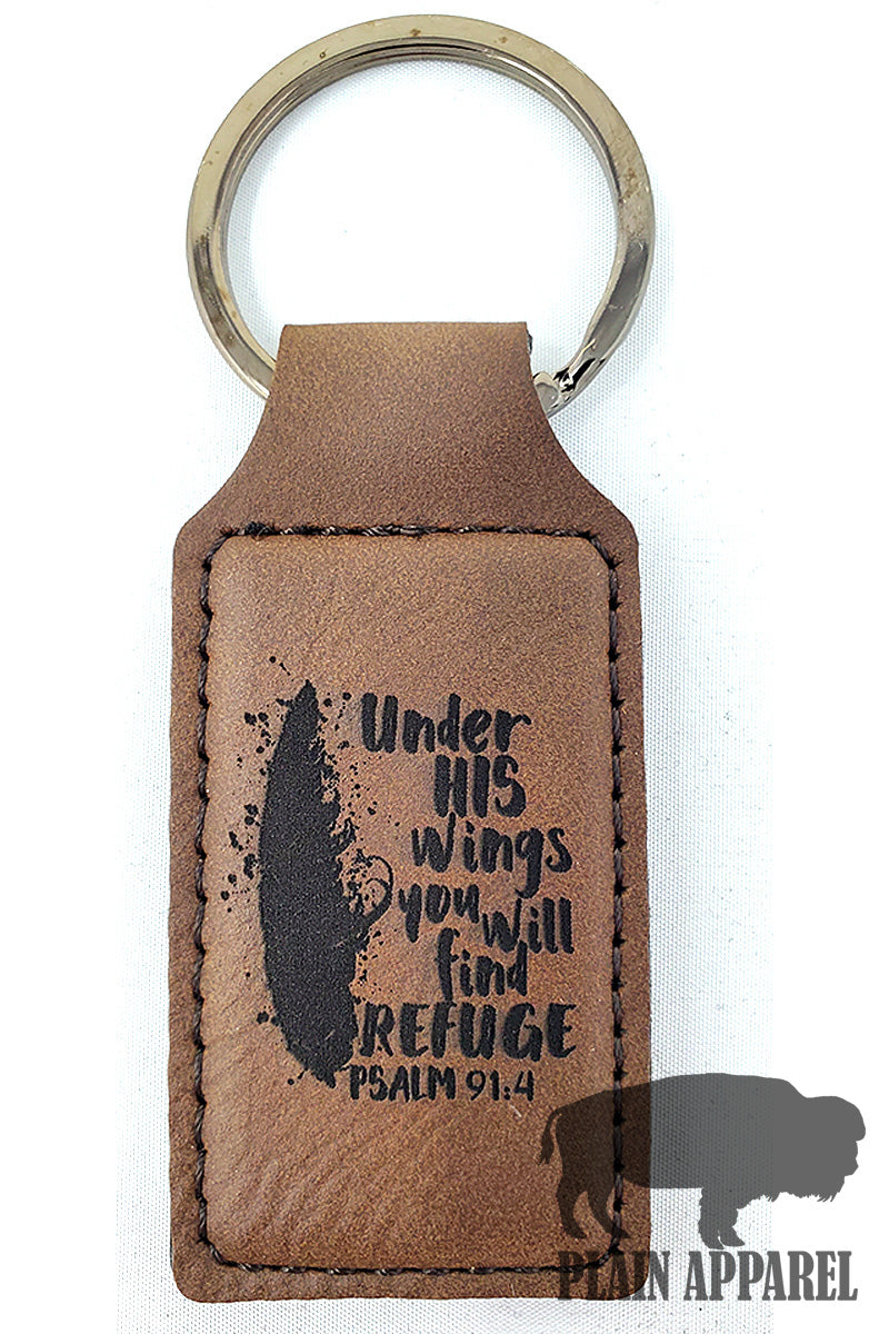 Under His Wings Engraved Keychain - Bless UR Heart Boutique