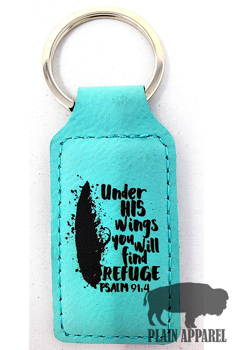 Under His Wings Engraved Keychain - Bless UR Heart Boutique