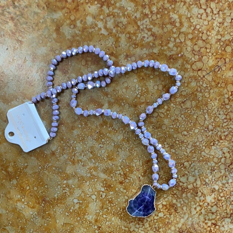 Lavender stone nck1307 - Bless UR Heart Boutique
