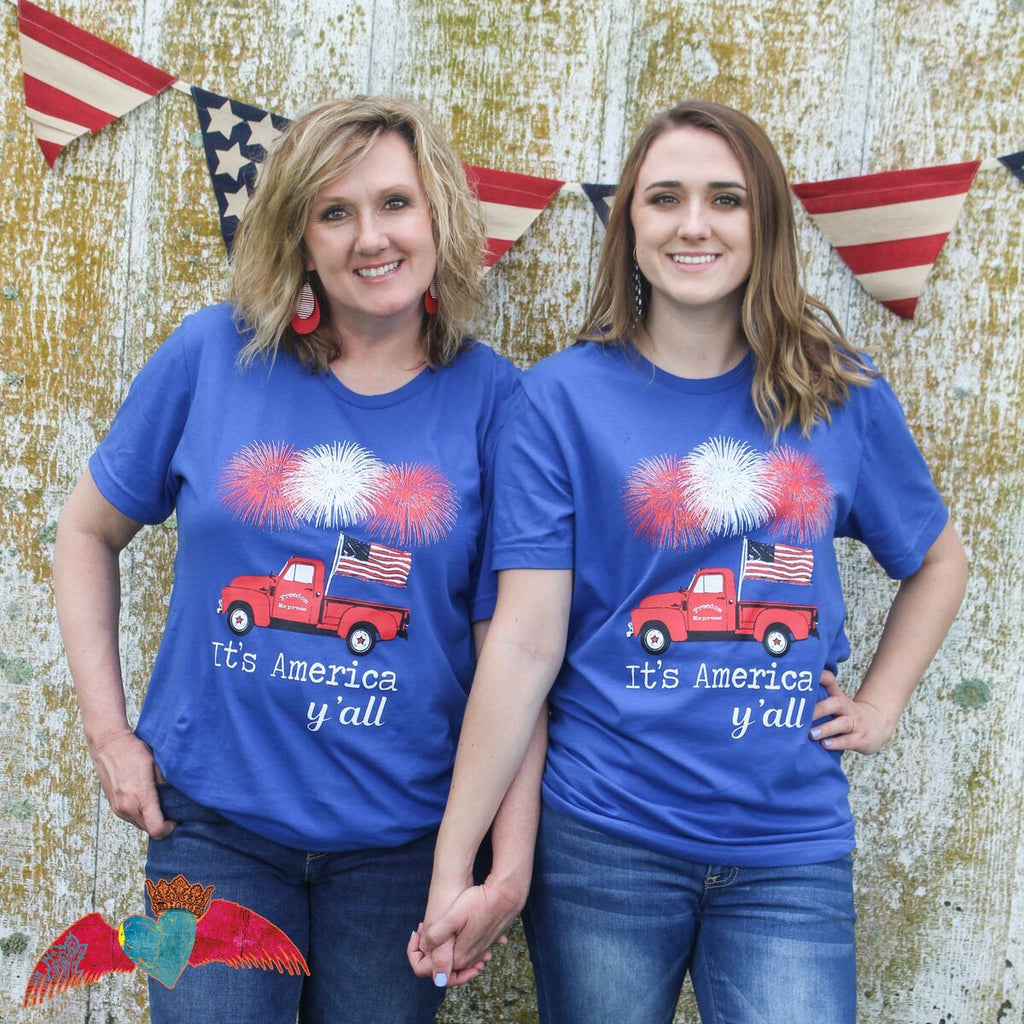 It's America Y'all Truck Crew Neck - Bless UR Heart Boutique
