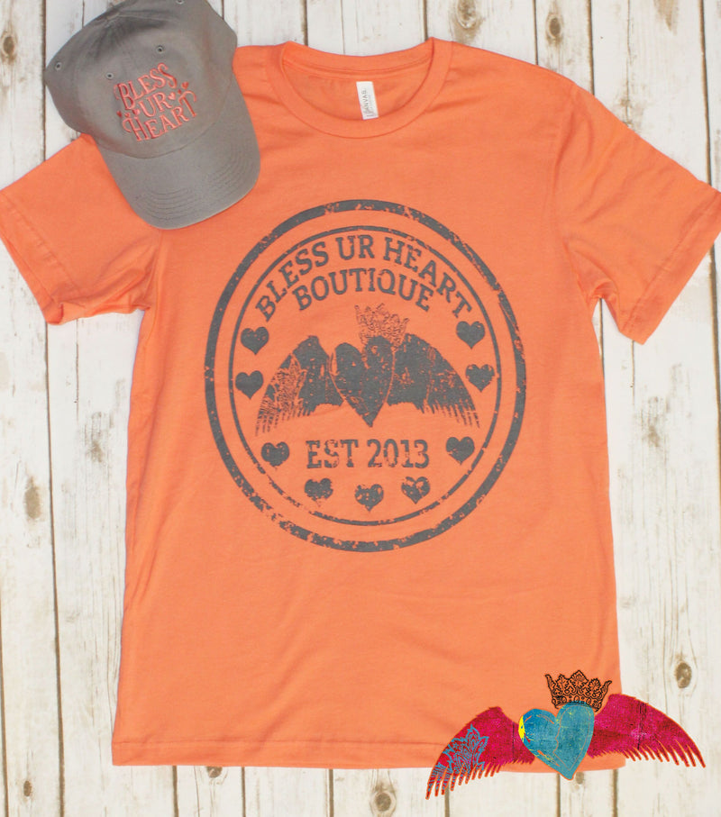 BUH Logo Tee CORAL - Bless UR Heart Boutique