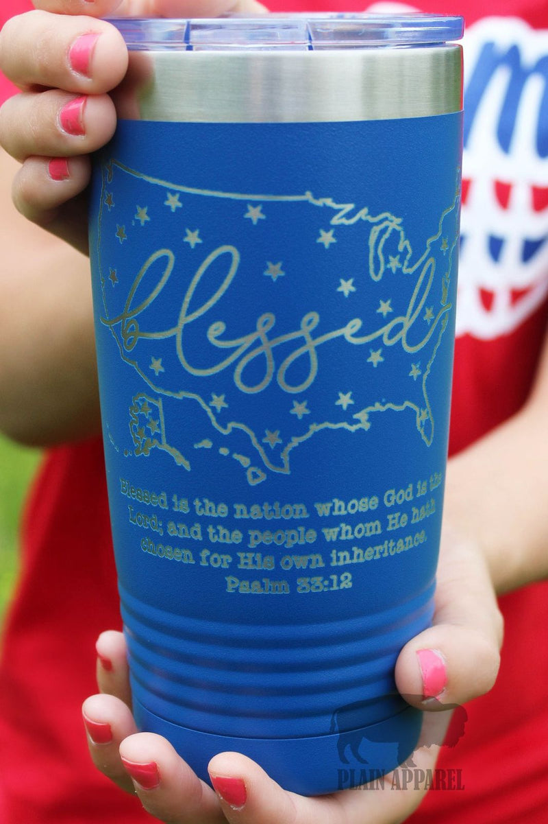 Blessed is the Nation ROYAL 20oz Tumbler - Bless UR Heart Boutique