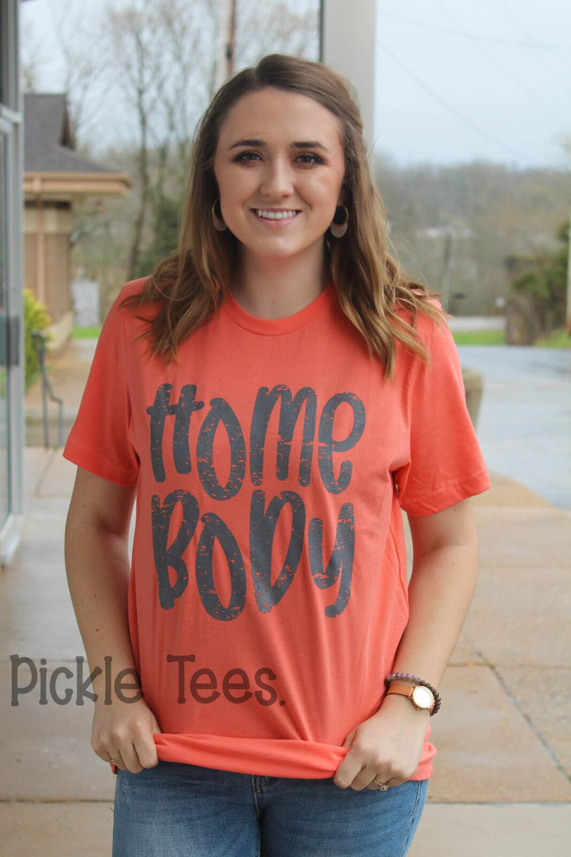 Homebody CORAL Crew Tee - Bless UR Heart Boutique